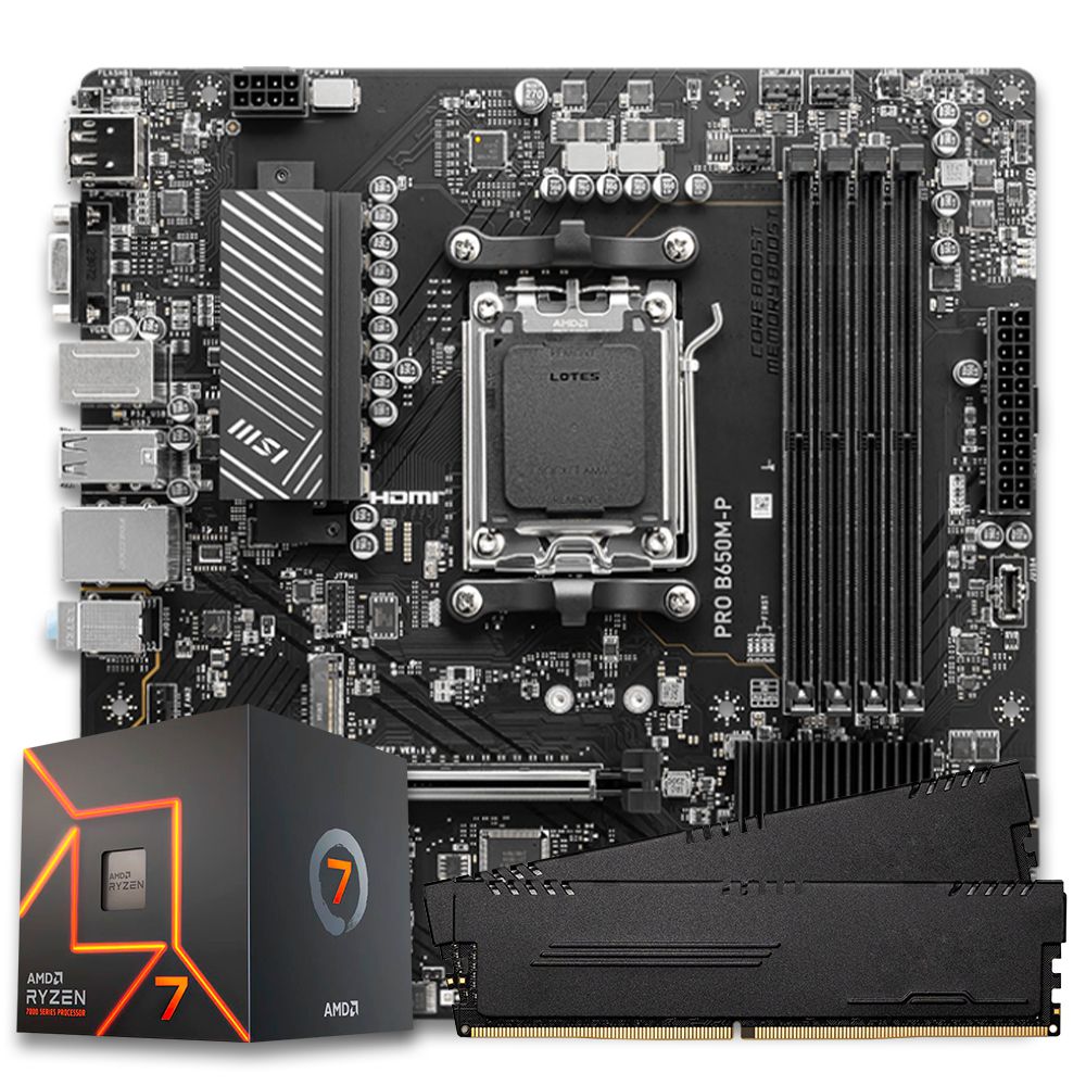 Pichau Kit upgrade, AMD Ryzen 7 8700F, B650M DDR5, 16GB