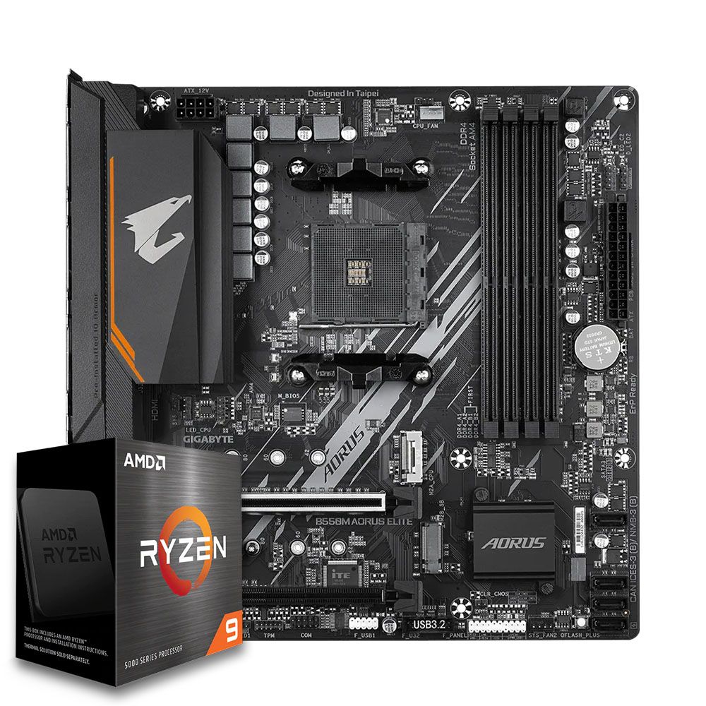 Pichau Kit upgrade, AMD Ryzen 9 5900X, B550M Aorus Elite DDR4