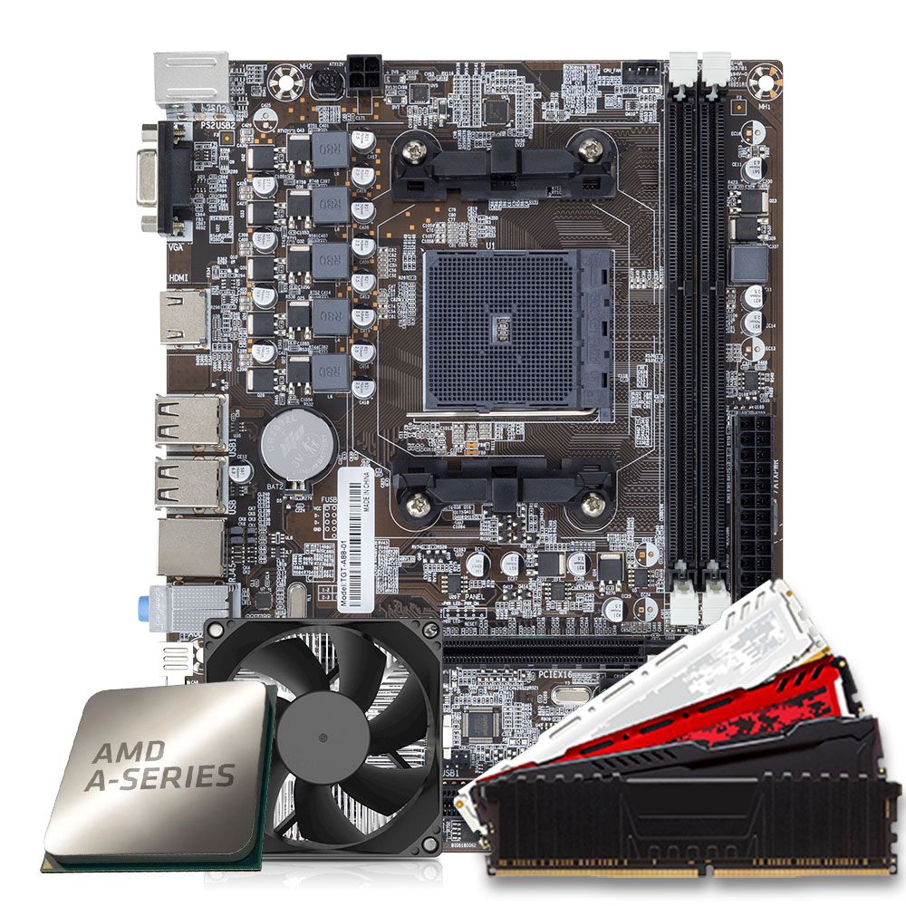 Pichau Kit Upgrade, AMD A6-7480, A 88, 8GB DDR3