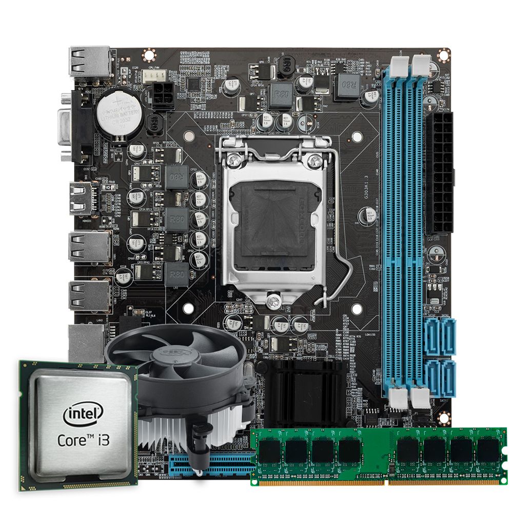 Kit Upgrade Pichau, Intel Core i3-4160, H81 DDR3, 8GB DDR3, Cooler