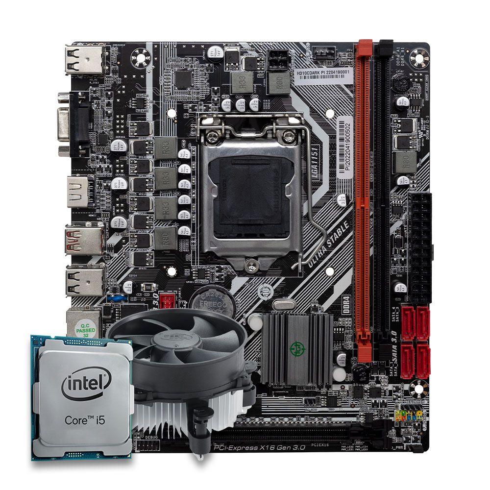 Pichau Kit Upgrade, Intel i5-8400, H310M DDR4, COOLER