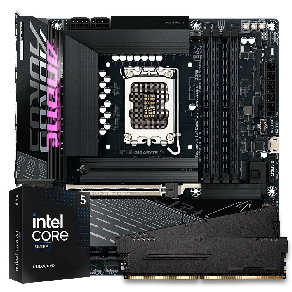 Pichau Kit Upgrade, Intel Core Ultra 5 250KF PLUS, B860M DDR5, 16GB