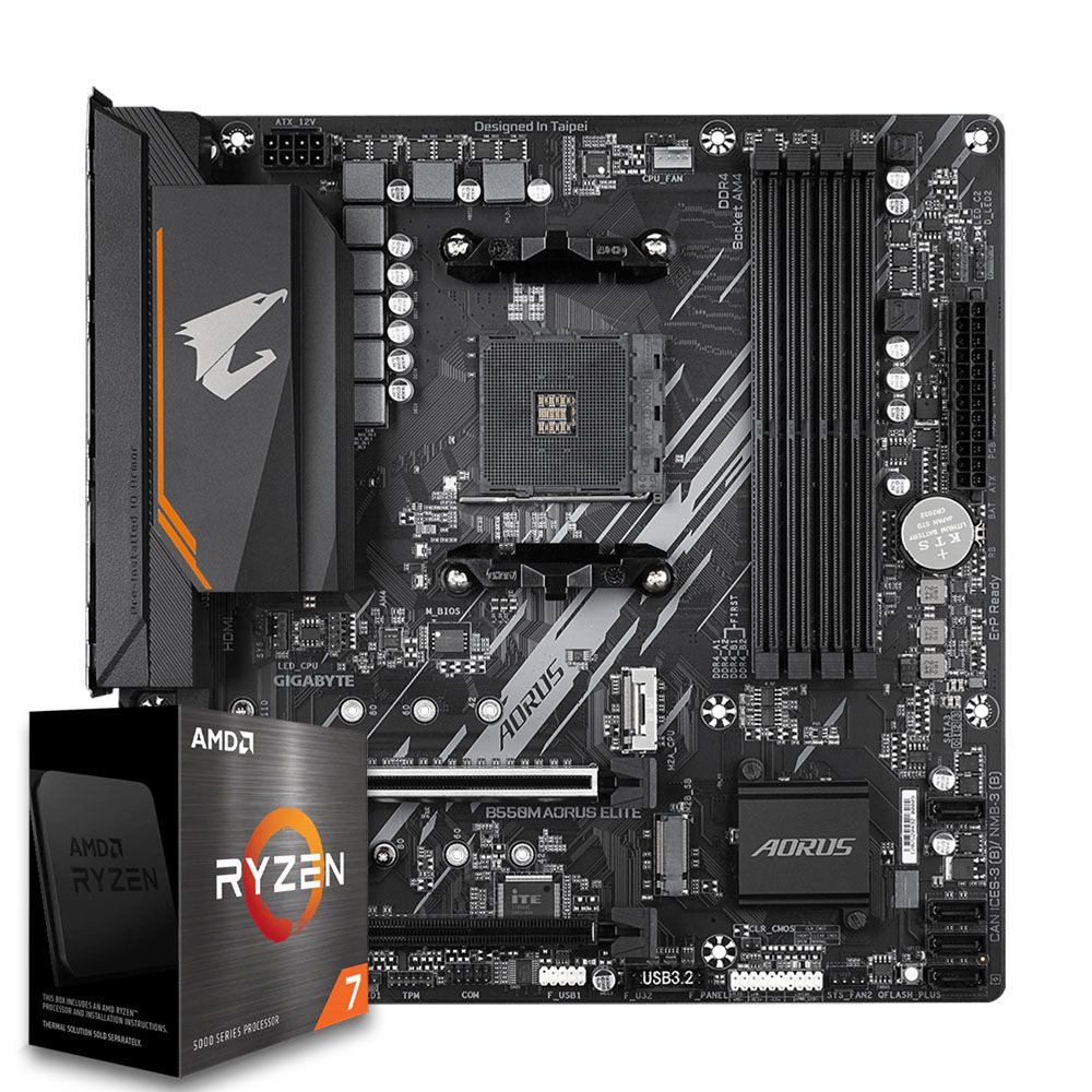Pichau Kit upgrade, AMD Ryzen 7 5700G, B550 Aorus Elite DDR4