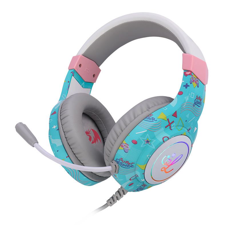Headset Gamer Redragon Luluca, RGB, Drivers 50mm, Azul e Cinza, L260RGB