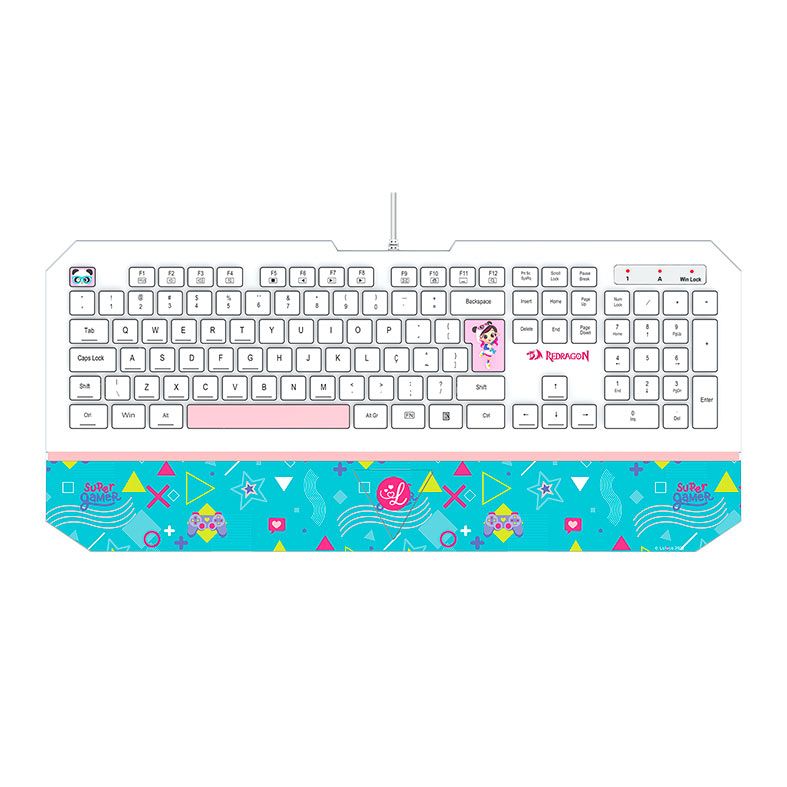 Teclado Gamer Redragon Luluca, Branco, L502