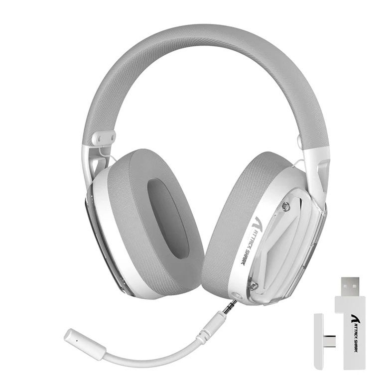Headset Gamer Attack Shark L60, Drivers 40mm, PC/PS4, Tri-Mode, Branco, L60-WH
