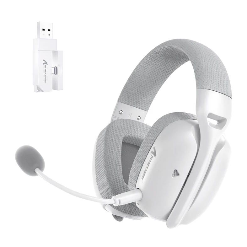 Headset Gamer Attack Shark L80 Pro, Drivers 40mm, Para PC/PS4/PS5/Xbox/Nintendo Switch, Tri-Mode, Branco, L80PRO-WHITE