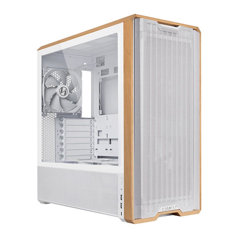 Gabinete Gamer Lian Li Lancool 217, Mid-Tower, Lateral de Vidro, Com 5 Fans, Branco, LAN217W