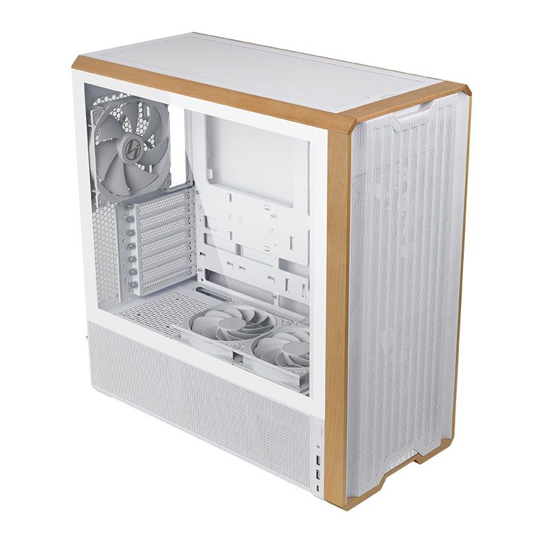 Gabinete Gamer Lian Li Lancool 217, Mid-Tower, Lateral de Vidro, Com 5 Fans, Branco, LAN217W