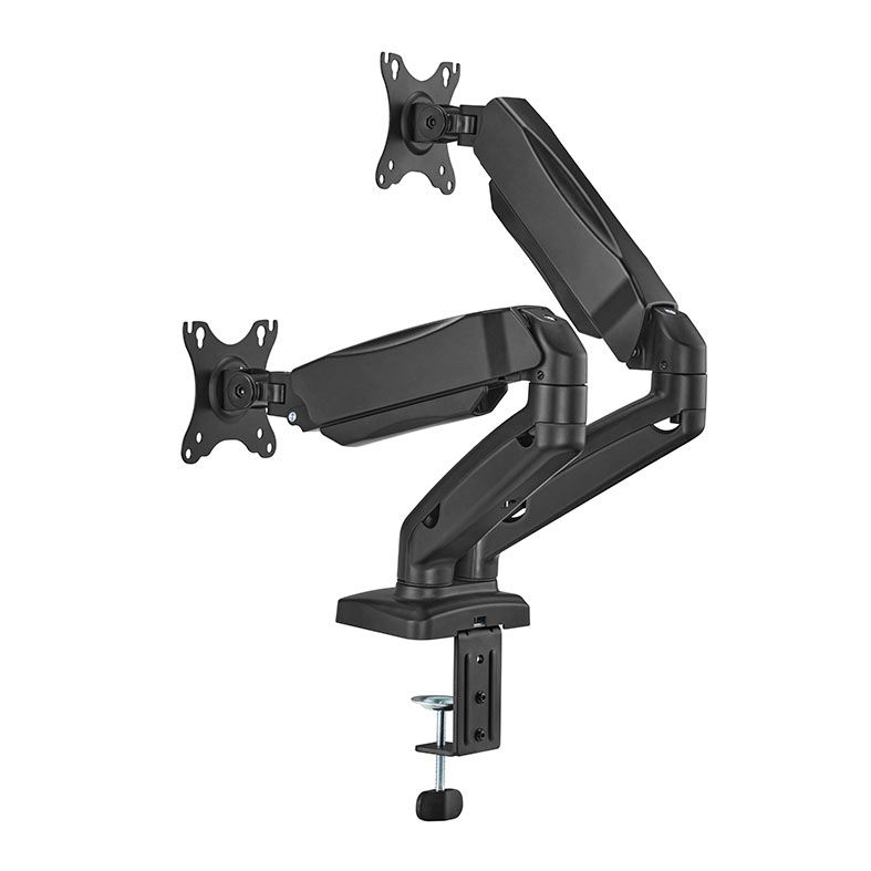 Suporte Articulado Para 2 Monitores Brateck LDT13 C024E, 17 Pol. a 32 Pol., Preto, LDT13-C024E