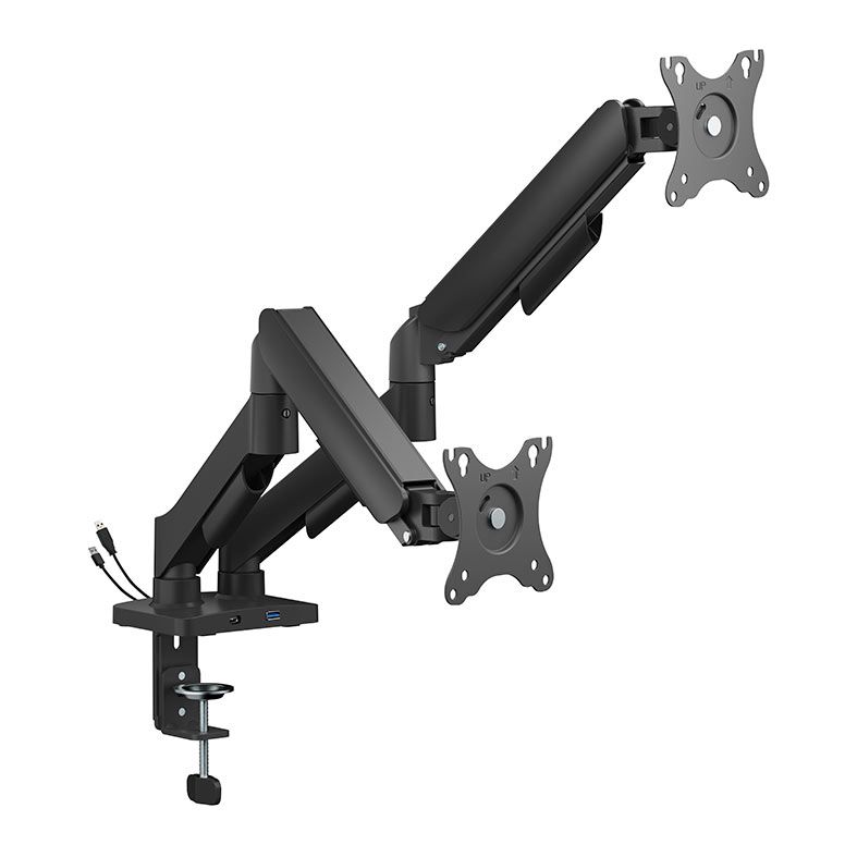 Suporte Articulado Para 2 Monitores Brateck LDT97-C024UCE, 17 Pol a 32 Pol, Preto, LDT97-C024UCE