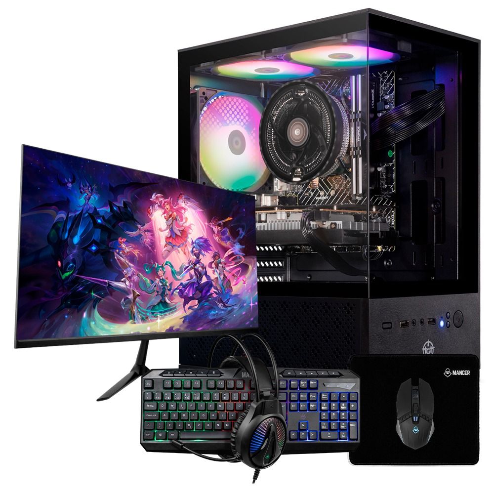 Computador Gamer Completo Pichau GD201, Intel Core i5, Radeon RX 580 8GB, 16GB DDR3, SSD 480GB + Monitor + Kit Periféricos
