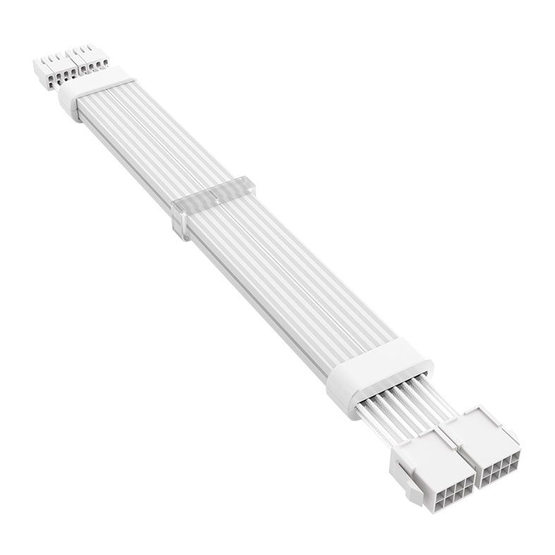 Cabo Extensor Sleeved Aigo Darkflash Lightglow LG02, ARGB, 6+2 X2, 345mm, Branco, LG02-WH