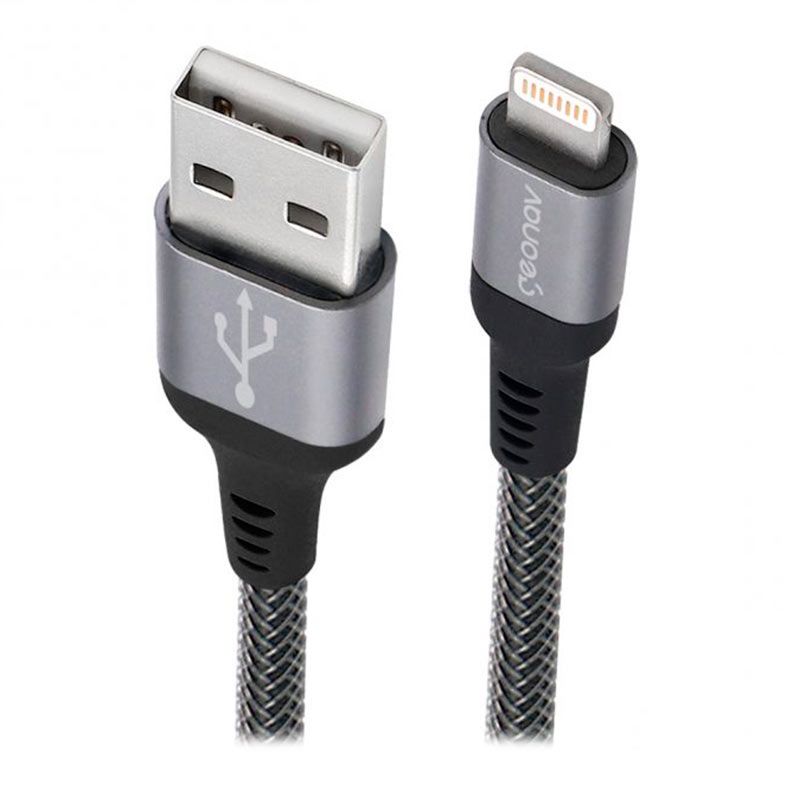 Cabo Geonav USB para Lightning Geonav, Nylon Trancado, Cinza, LIGH08