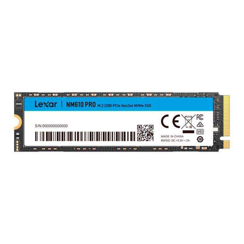SSD Lexar NM610 Pro, 500GB, M.2 2280, PCIe NVMe, Leitura 3300MB/s, Gravacao 1700MB/s, LNM610P500G-RNNNU
