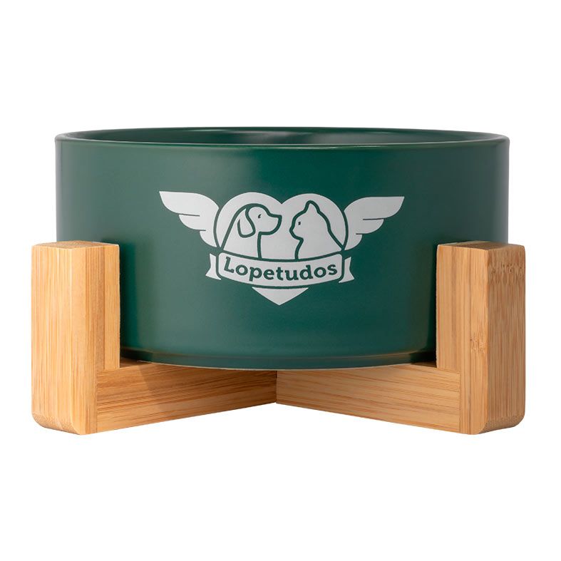 Comedouro Lopetudos CleanCeram1, 750ml, Verde, LP-CMCR-GRN750