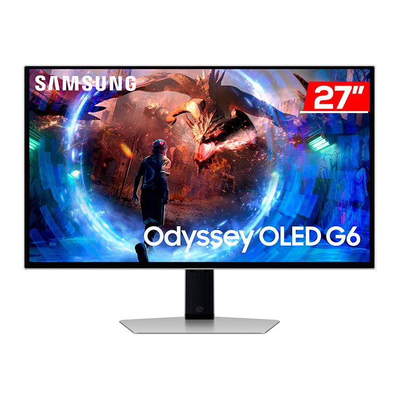 Monitor Gamer Samsung Odyssey G6, 27 Pol, OLED, QHD, 0.03ms, 360Hz, FreeSync Premium Pro, HDMI/DP, LS27DG600SLXZD