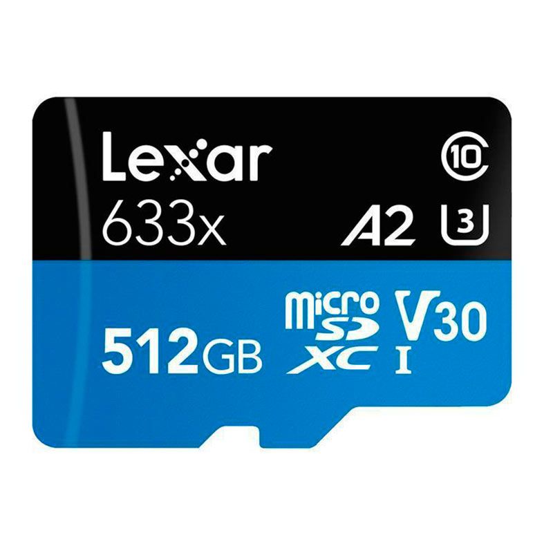 Cartao de Memoria Lexar Blue Series, 512GB,A2, V30, U3 MicroSDXC UHS-I + Adaptador, LSDMI512BBNL633A