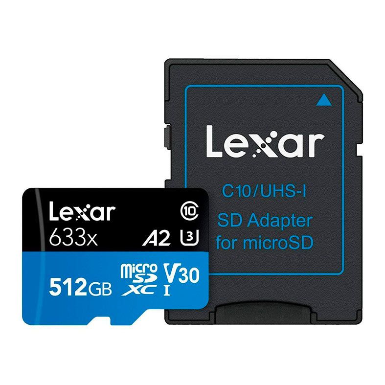 Cartao de Memoria Lexar Blue Series, 512GB,A2, V30, U3 MicroSDXC UHS-I + Adaptador, LSDMI512BBNL633A