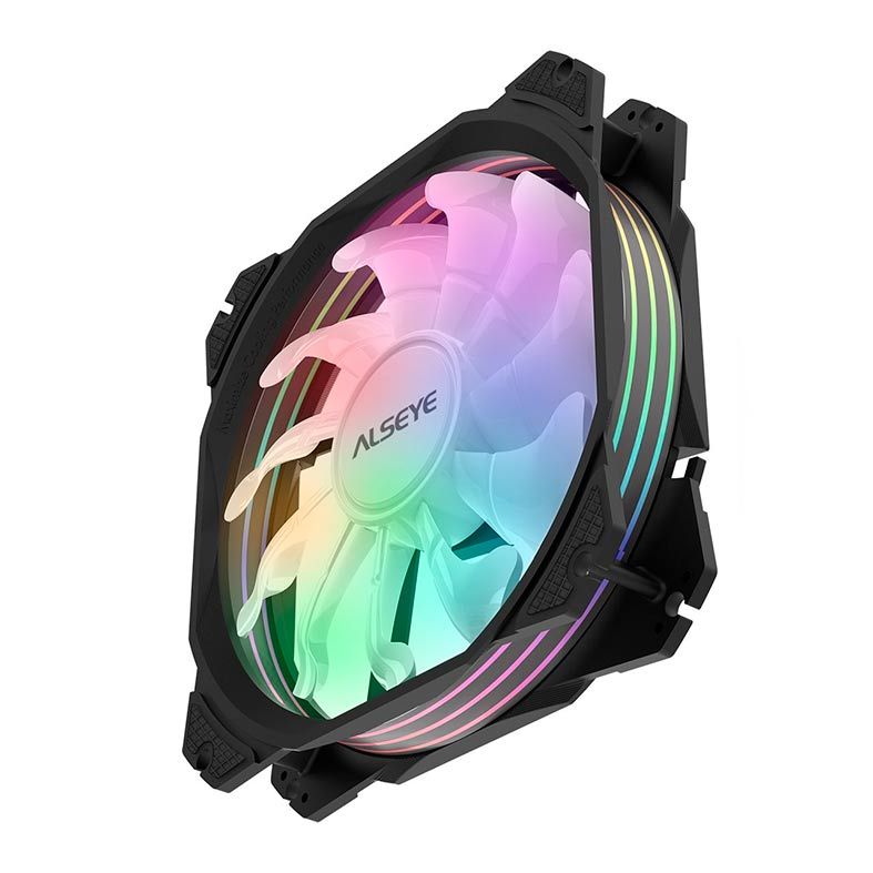 KIT Ventoinhas Alseye Max Series M120-P Black RGB 3x120mm, M120-P-BLACK-3xFANS