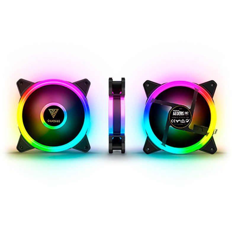 Kit Ventoinhas Gamdias Aeolus M2 1204R RGB 4x120mm com Controle, M2-1204R