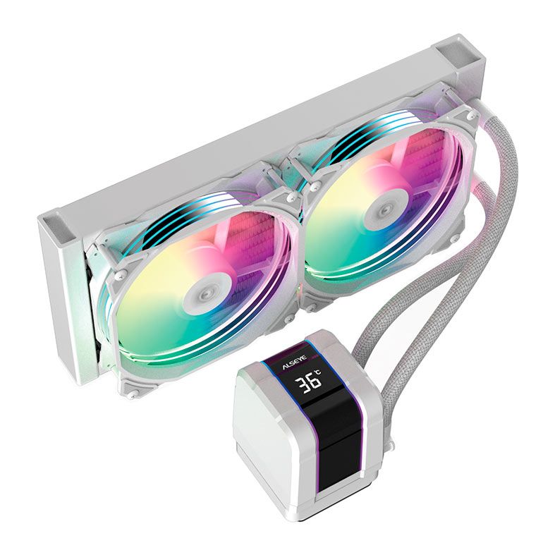 Water Cooler Alseye Max M240 Plus II, RGB, 240mm, Branco, M240PLUSII-WHITE