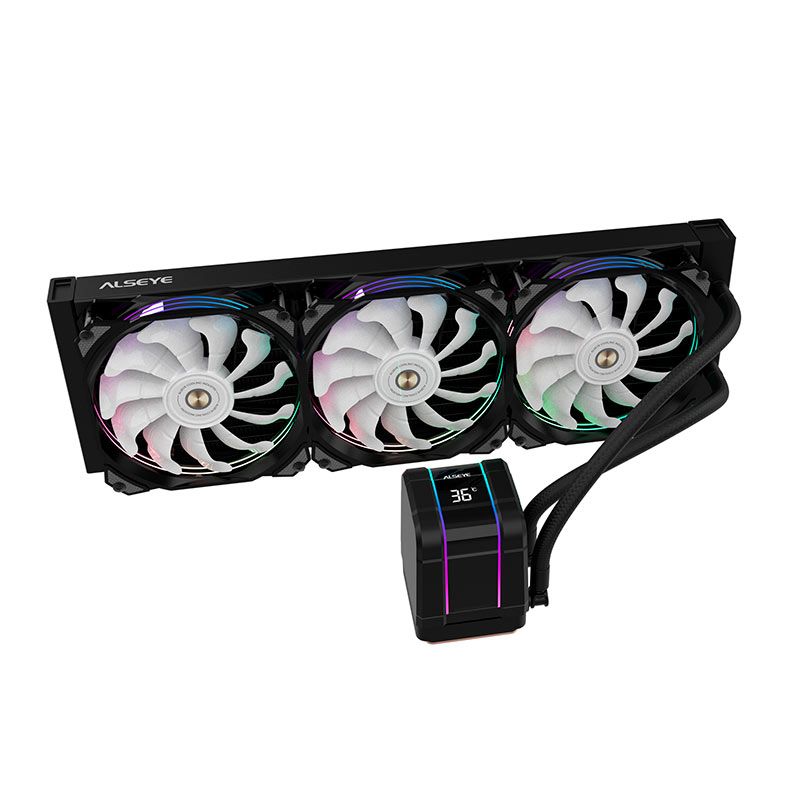 Water Cooler Alseye Max M360 Plus II, ARGB, 360mm, Preto, M360-PLUSB2-ALSEYE
