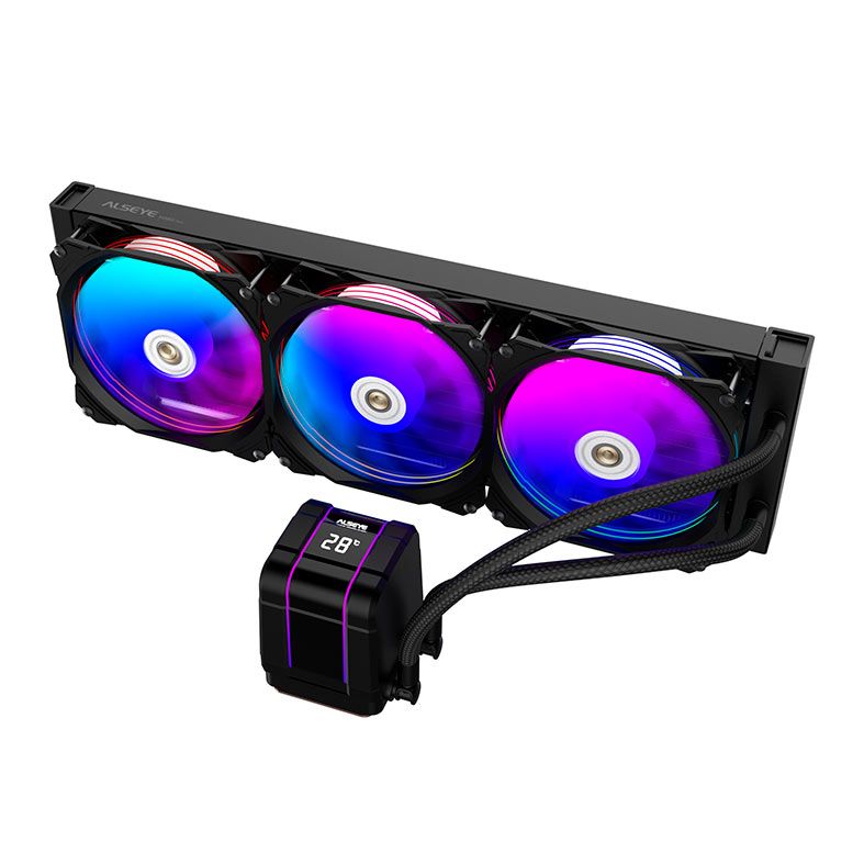 Water Cooler Alseye Max M360 Plus II, ARGB, 360mm, Preto, M360-PLUSB2-ALSEYE