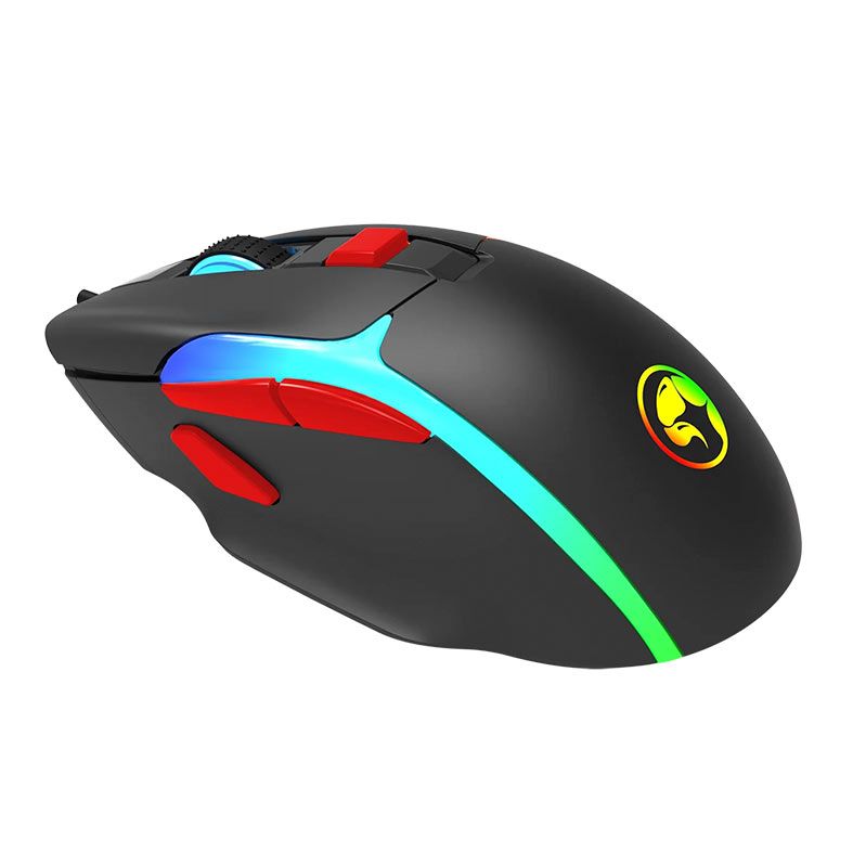 Kit Marvo 01, Teclado Gamer Rainbow USB, Mouse 12800DPI USB, Mousepad 350x300x3mm, Preto, MARVO-KIT01