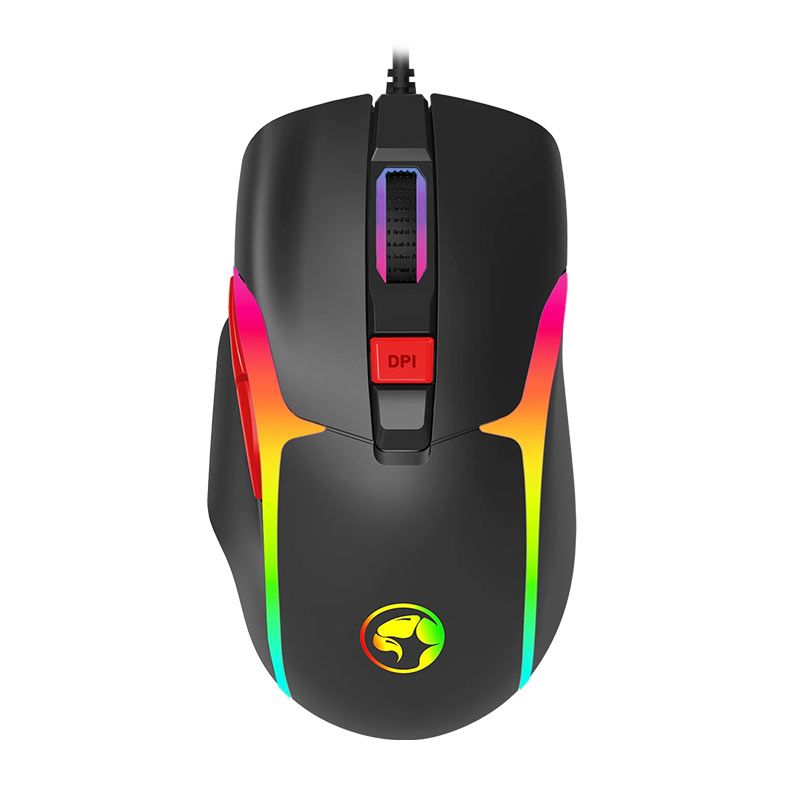 Kit Marvo 01, Teclado Gamer Rainbow USB, Mouse 12800DPI USB, Mousepad 350x300x3mm, Preto, MARVO-KIT01