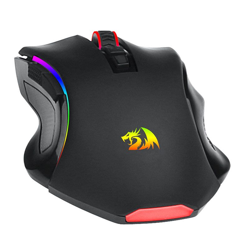 Mouse Gamer Redragon Griffin Pro, RGB, 4800DPI, 7 Botoes, Wireless, Preto, M602P-KS