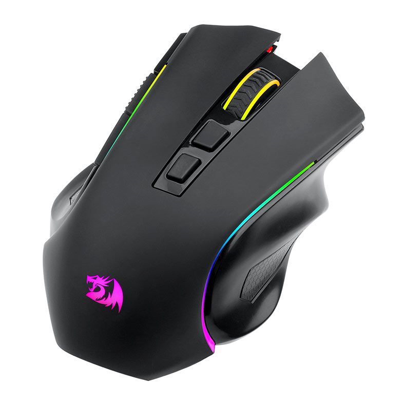 Mouse Gamer Redragon Griffin Pro, RGB, 4800DPI, 7 Botoes, Wireless, Preto, M602P-KS