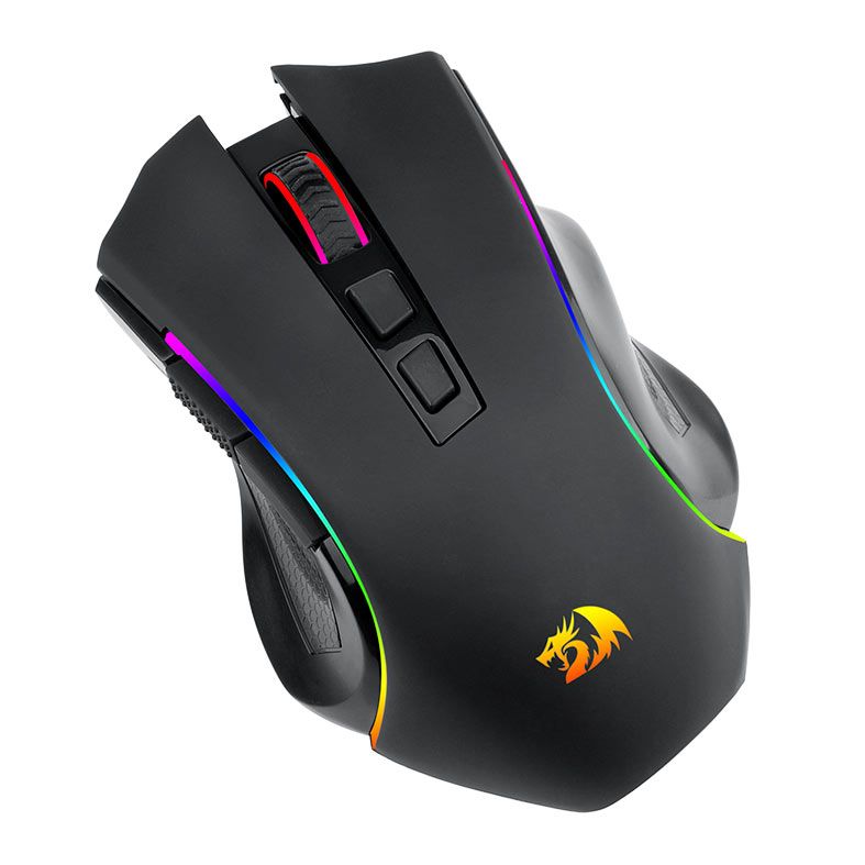 Mouse Gamer Redragon Griffin Pro, RGB, 4800DPI, 7 Botoes, Wireless, Preto, M602P-KS