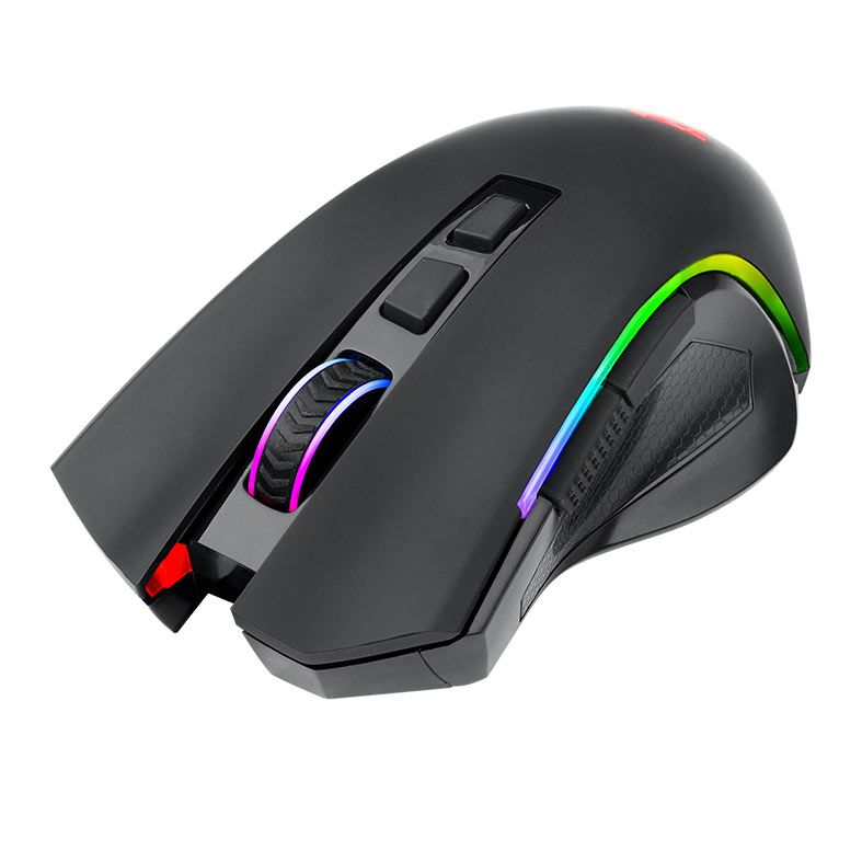 Mouse Gamer Redragon Griffin Pro, RGB, 4800DPI, 7 Botoes, Wireless, Preto, M602P-KS