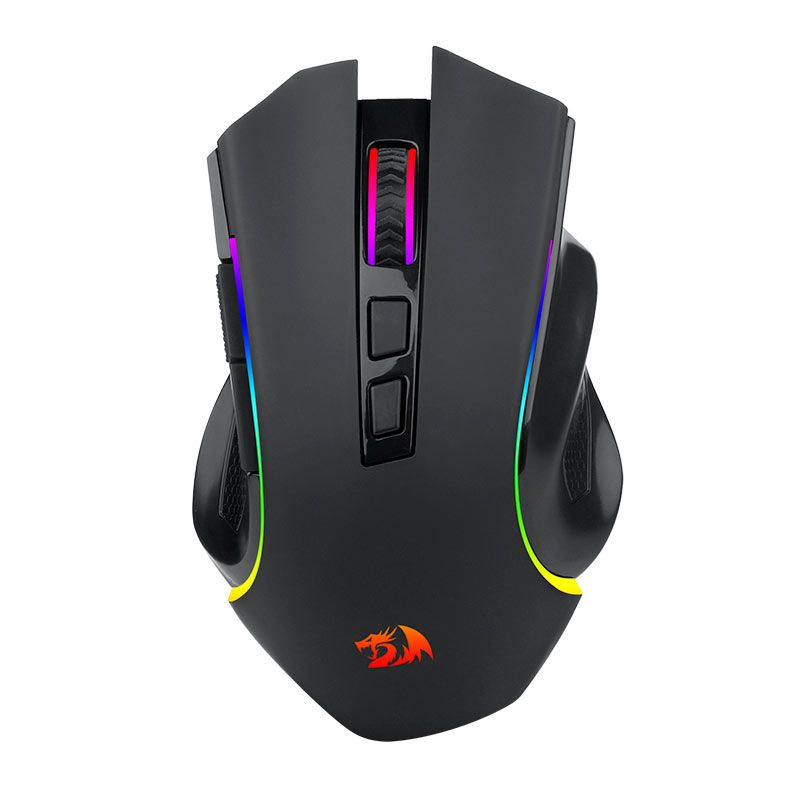 Mouse Gamer Redragon Griffin Pro, RGB, 4800DPI, 7 Botoes, Wireless, Preto, M602P-KS