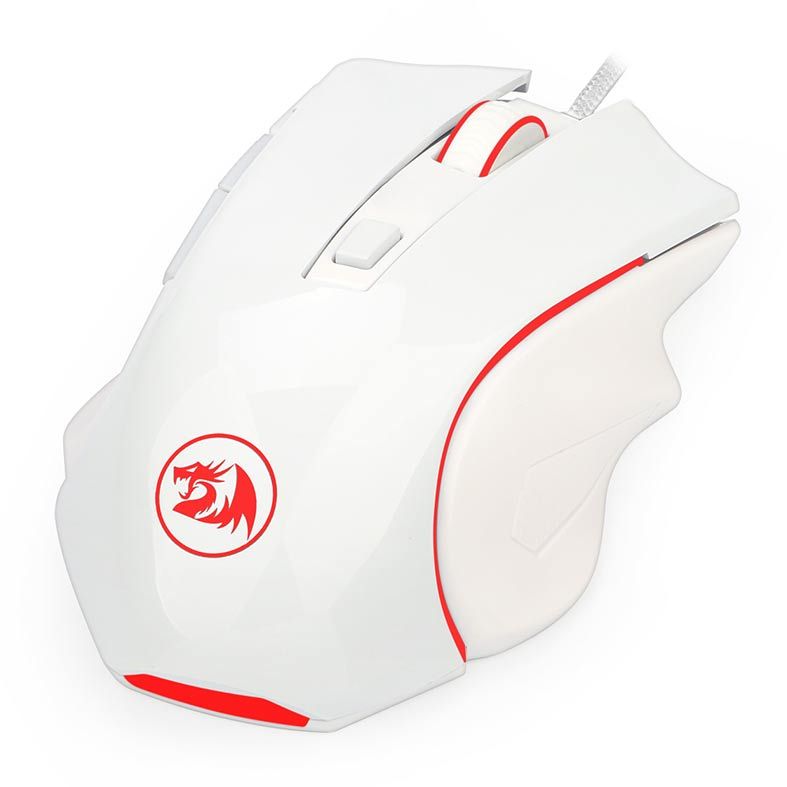Mouse Gamer Redragon Nothosaur, Led Vermelho, 3200DPI, 6 Botoes, Lunar White, M606W
