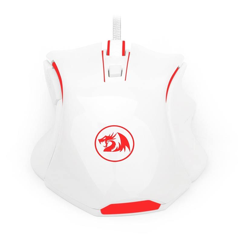 Mouse Gamer Redragon Nothosaur, Led Vermelho, 3200DPI, 6 Botoes, Lunar White, M606W