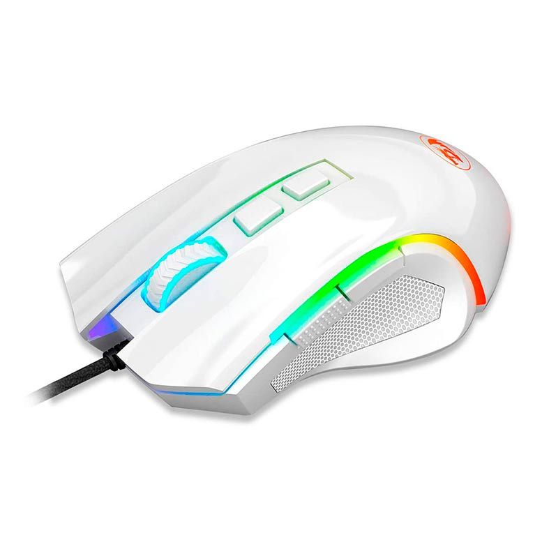 Mouse Gamer Redragon Griffin Lunar White RGB 7200DPI, M607W