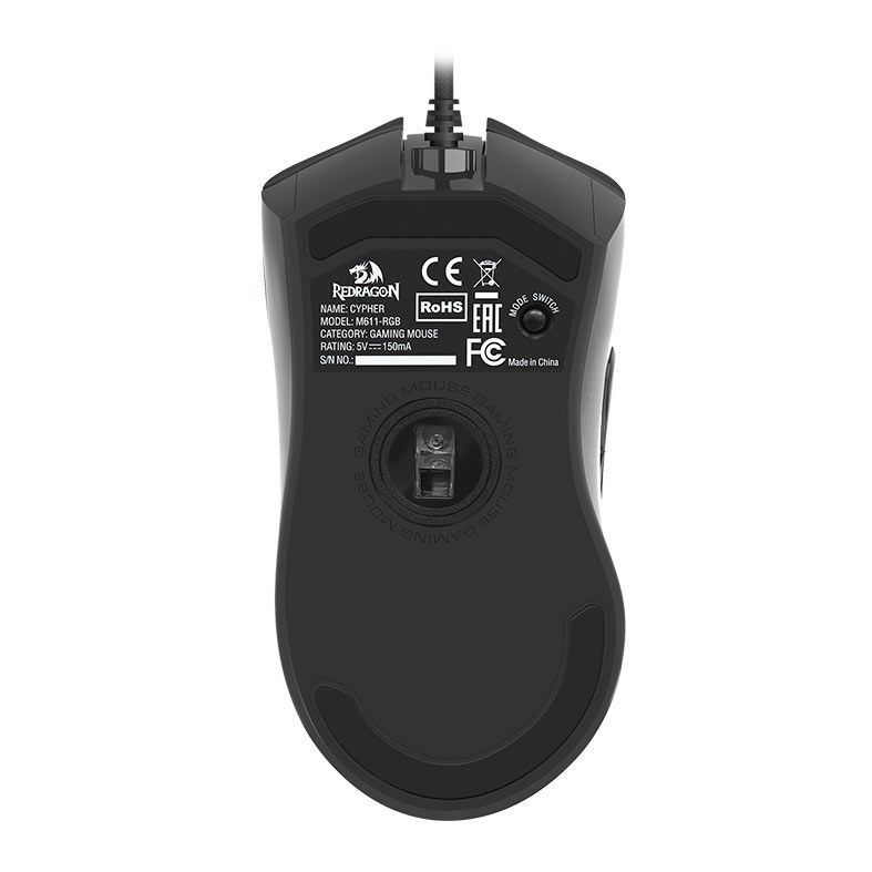 Mouse Gamer Redragon Cypher, RGB, 12800DPI, 7 Botoes, Preto, M611-RGB