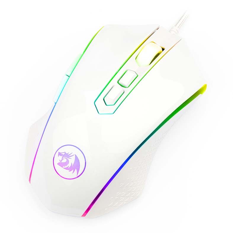 Mouse Gamer Redragon Memeanlion Lunar White RGB 10000DPI, M710W-RGB