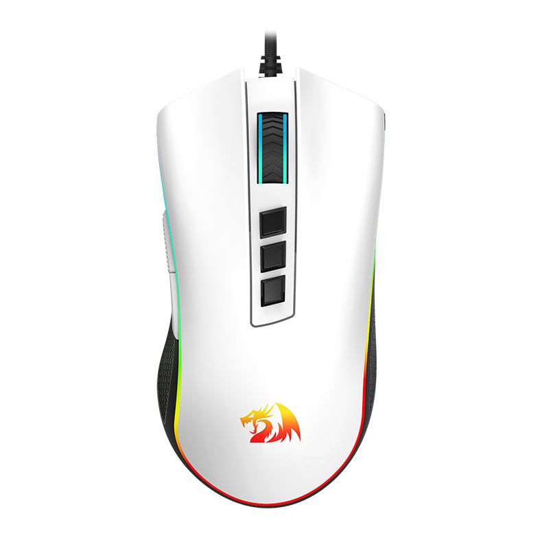 Mouse Gamer Redragon Cobra V2 Special Edition Cypher, RGB, 12400DPI, 8 Botoes, Branco e Preto, M711A-RGB