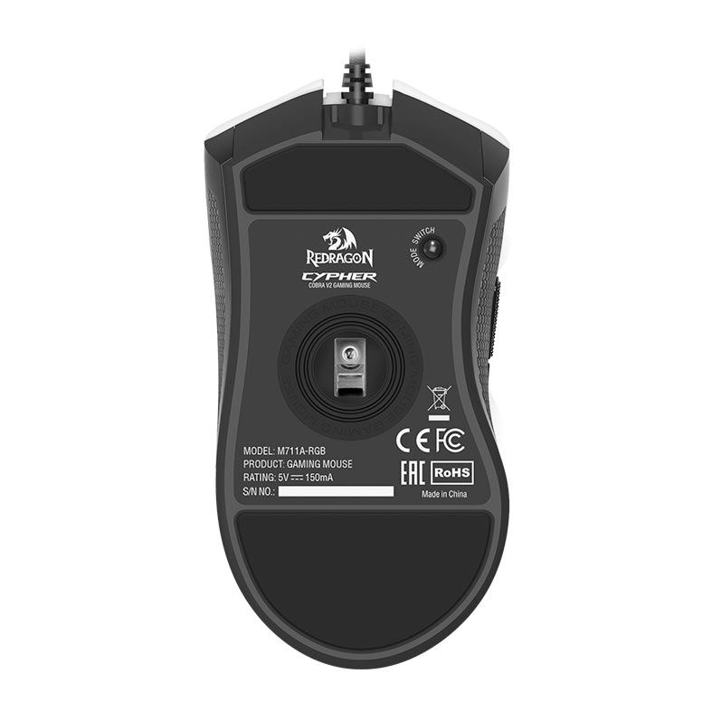 Mouse Gamer Redragon Cobra V2 Special Edition Cypher, RGB, 12400DPI, 8 Botoes, Branco e Preto, M711A-RGB