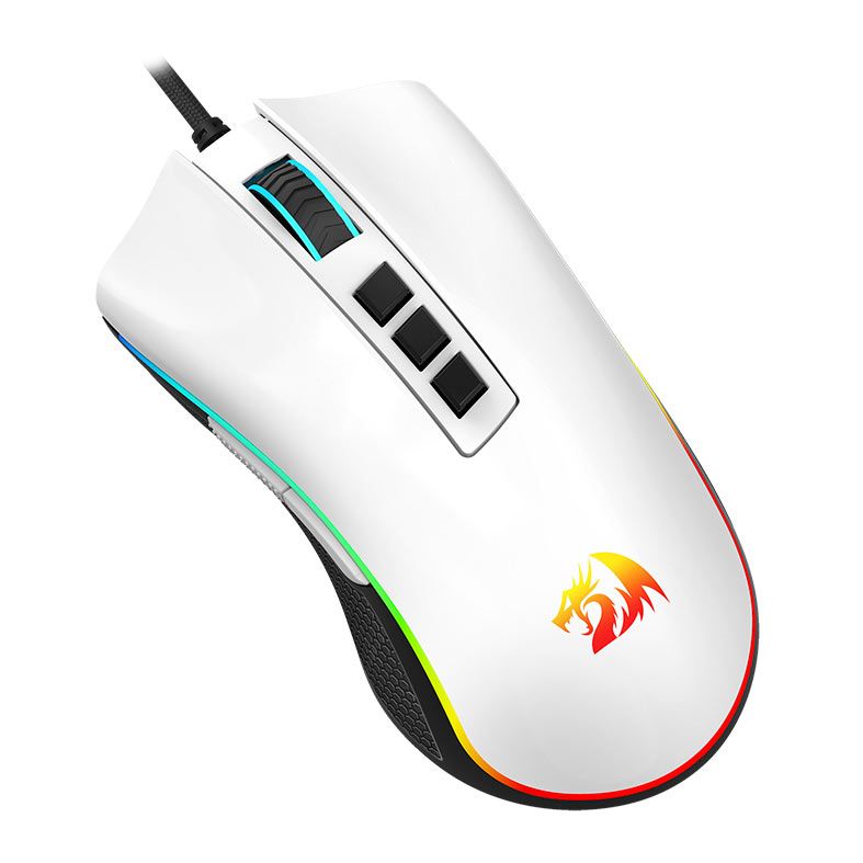 Mouse Gamer Redragon Cobra V2 Special Edition Cypher, RGB, 12400DPI, 8 Botoes, Branco e Preto, M711A-RGB