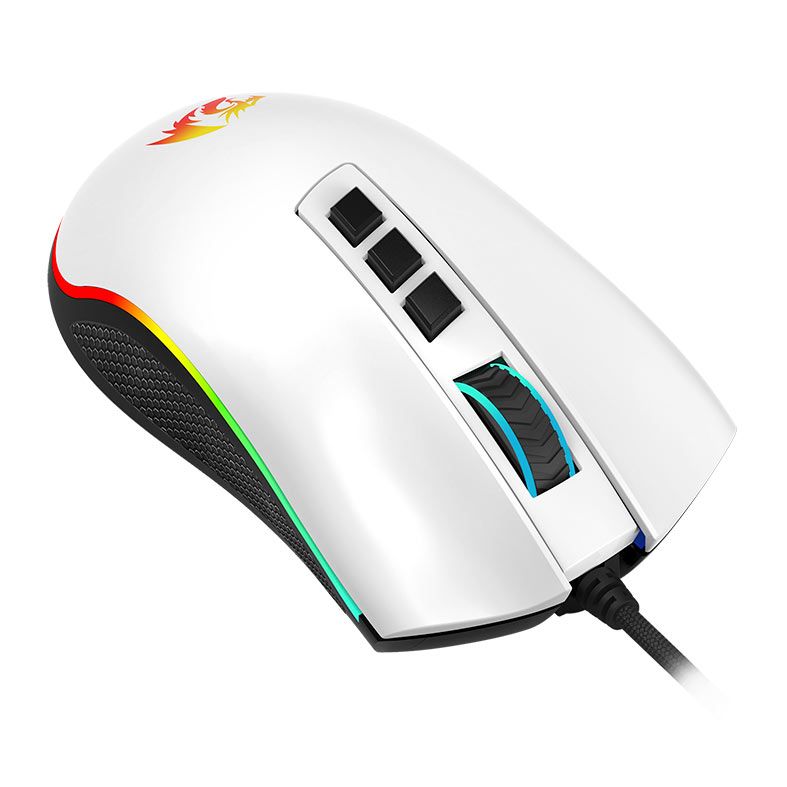 Mouse Gamer Redragon Cobra V2 Special Edition Cypher, RGB, 12400DPI, 8 Botoes, Branco e Preto, M711A-RGB