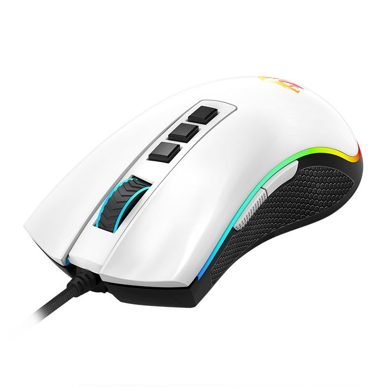 Mouse Gamer Redragon Cobra V2 Special Edition Cypher, RGB, 12400DPI, 8 Botoes, Branco e Preto, M711A-RGB