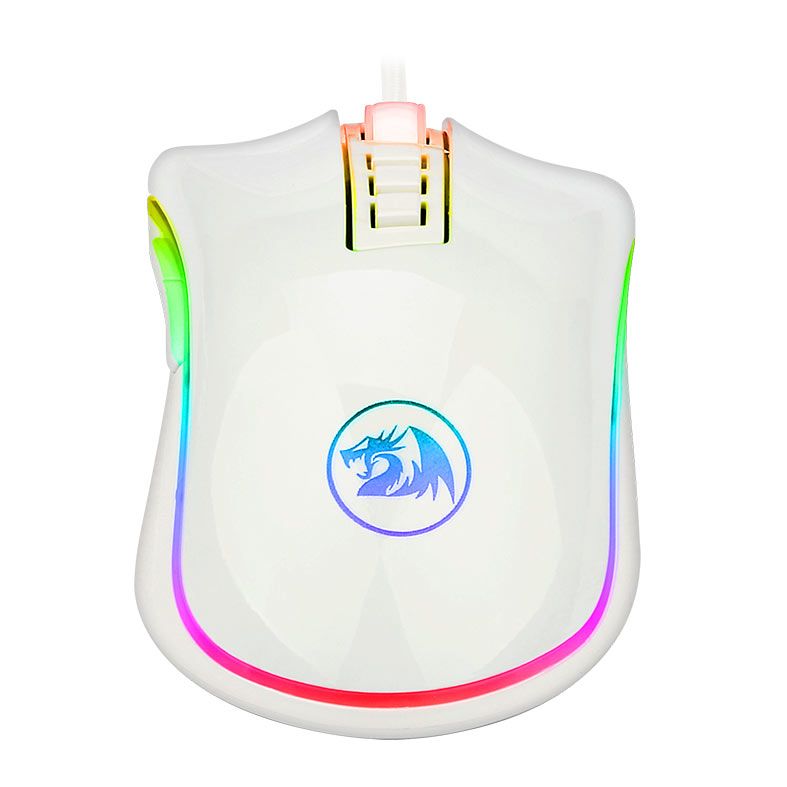 Mouse Gamer Redragon King Cobra Lunar White, RGB, 24000DPI, 8 Botoes, M711W-FPS