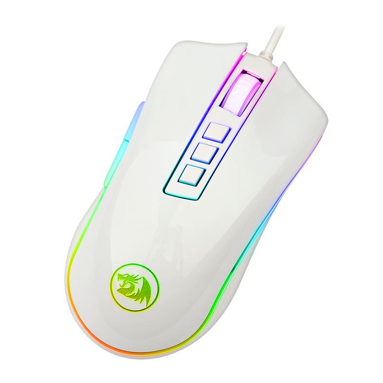 Mouse Gamer Redragon King Cobra Lunar White, RGB, 24000DPI, 8 Botoes, M711W-FPS
