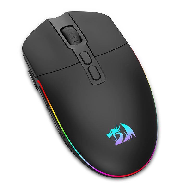 Mouse Gamer Redragon Invader Pro, RGB, 10000DPI, 8 Botoes, Wireless, Preto, M719RGB-PRO