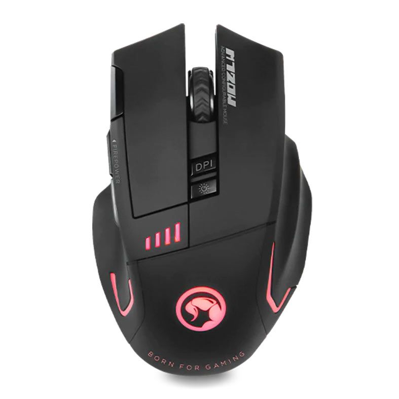 Mouse Gamer Marvo M720W, Rainbow, Wireless, 4800DPI, 8 Botoes, Preto, M720W