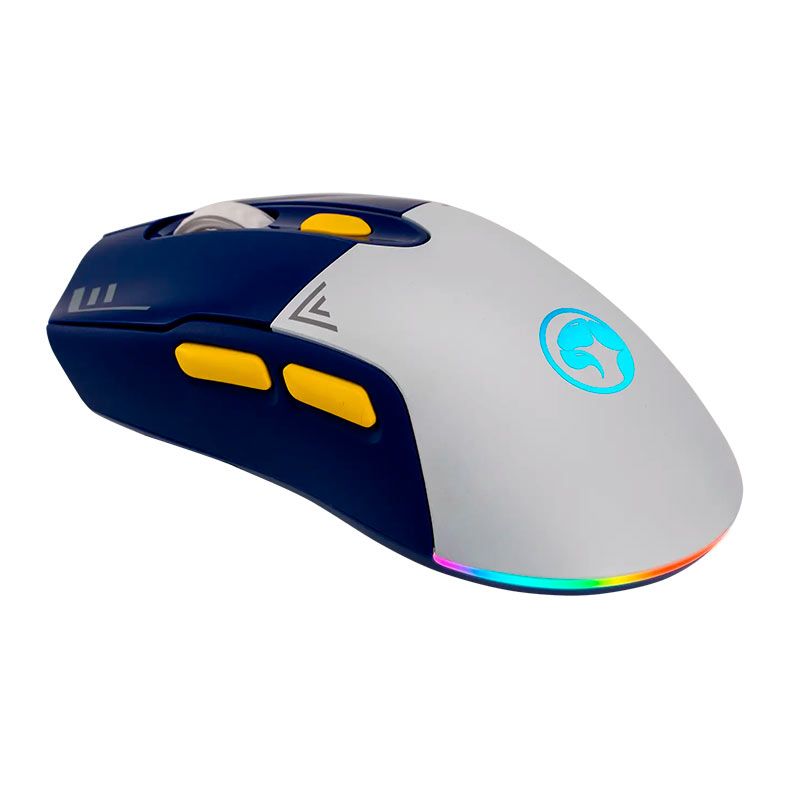 Mouse Gamer Marvo Duke 20, RGB, 6400DPI, 7 Botoes, Wireless, Branco, M803W-V2-WB
